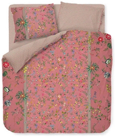 Blomstret sengetøj - 140x200 cm - Petites Fleur Pink - 2 i 1 sengesæt - 100% bomuld - Pip Studio sengetøj